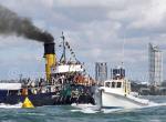 ID 4451 WILLIAM C. DALDY (1935/348grt/IMO 5390345) - seen here during the 168th Auckland Anniversary Day Regatta tug race bearing down on KAITOA and RAWINIA. 

WILLIAM C. DALDY was built by Lobnitz and Co...